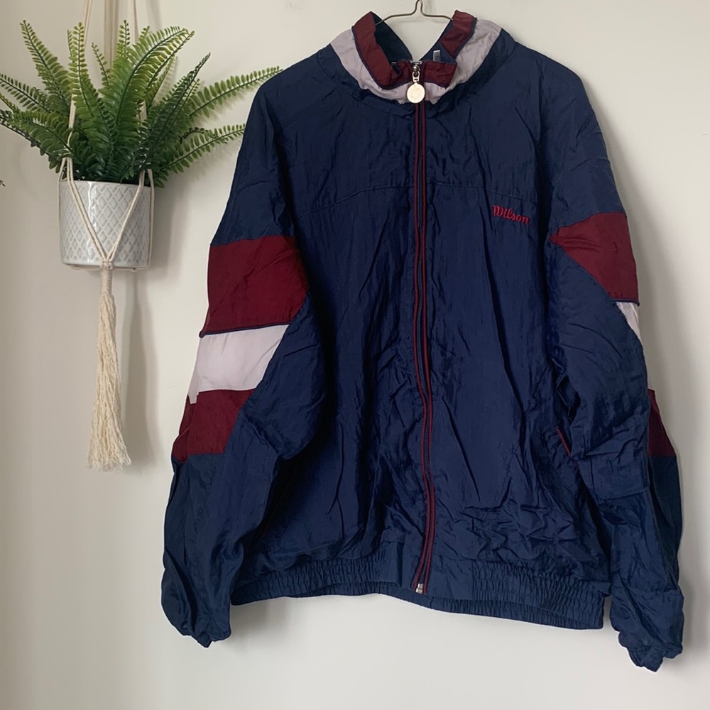 VINTAGE Wilson Men’s Navy Blue Windbreaker